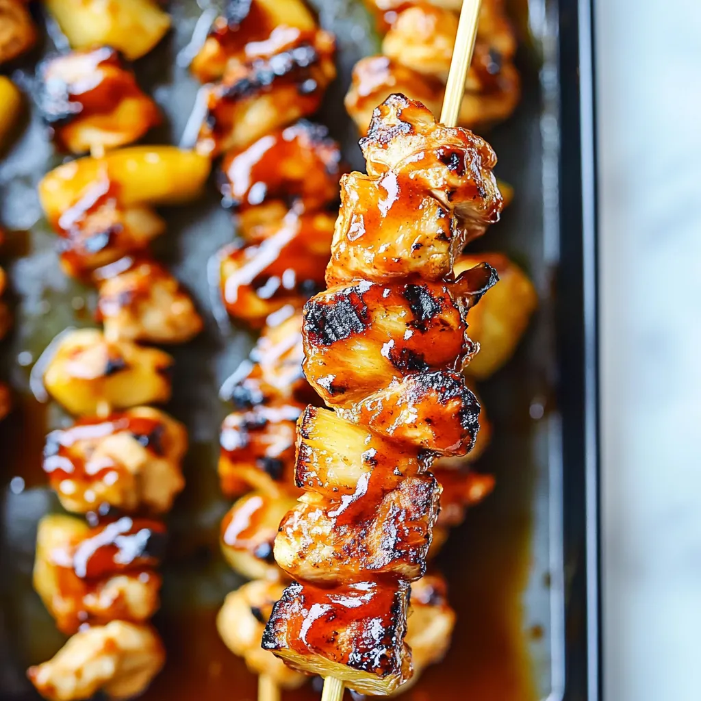 A skewer of meat with sauce on it.