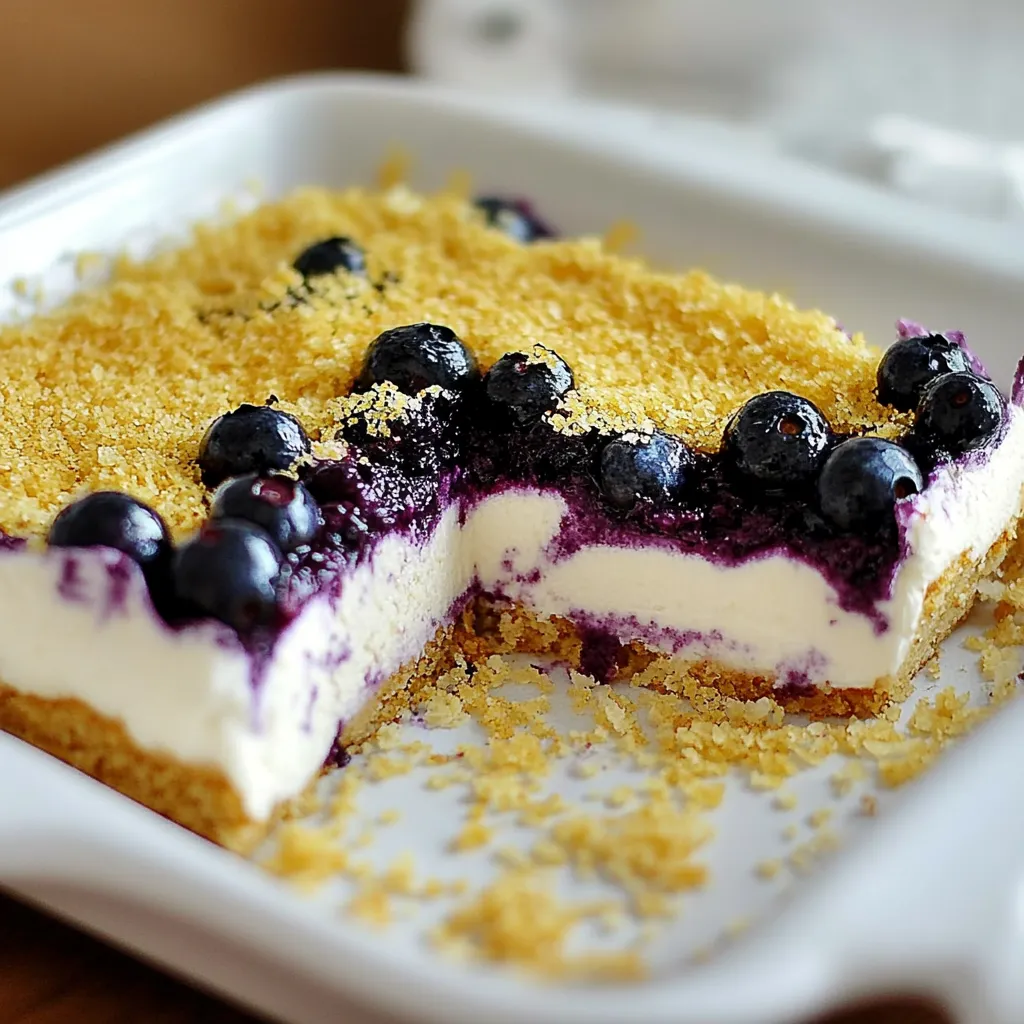 A slice of blueberry cheesecake.
