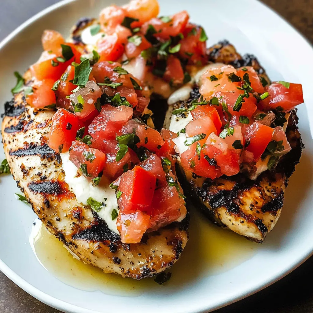 A plate of food with tomatoes and cheese.