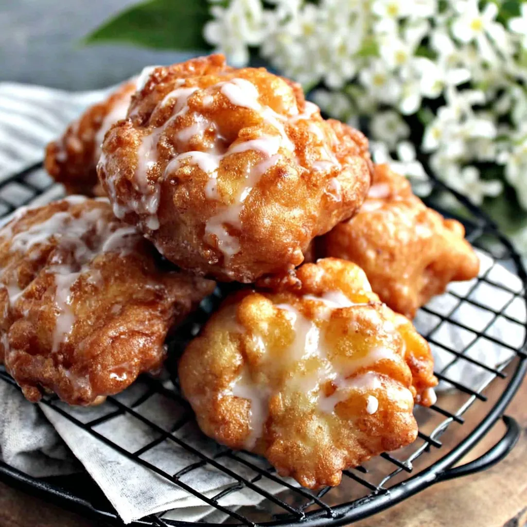 A plate of doughnuts with icing.