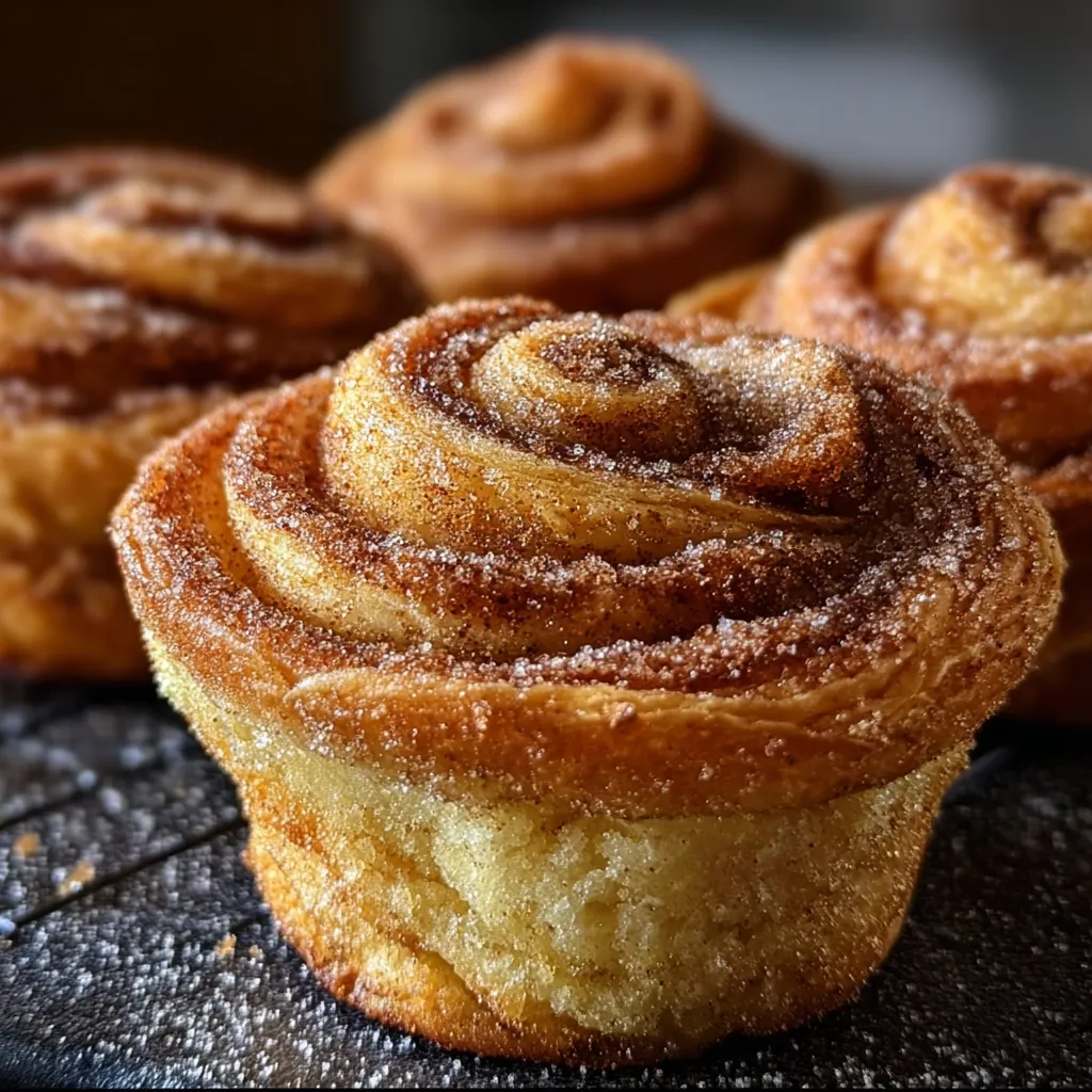 Three donuts with sugar on top.