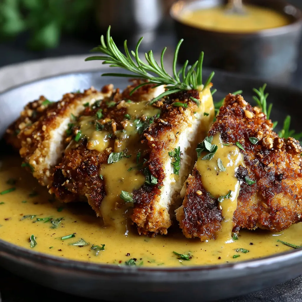 A plate of chicken with sauce.