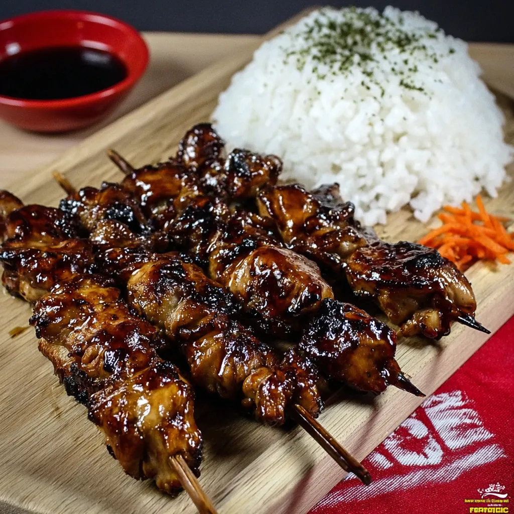 A plate of food with rice and meat.