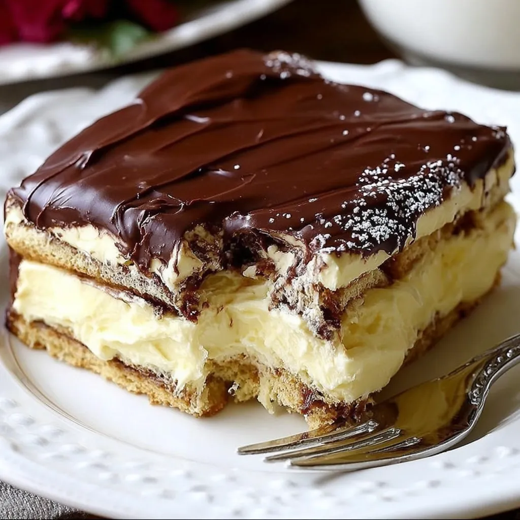 A piece of chocolate cake with white frosting.