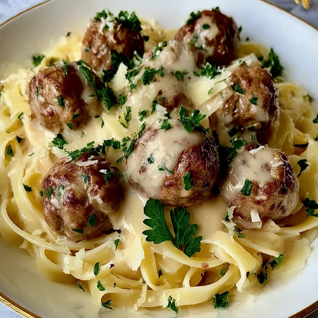 A plate of pasta with meatballs and cheese.
