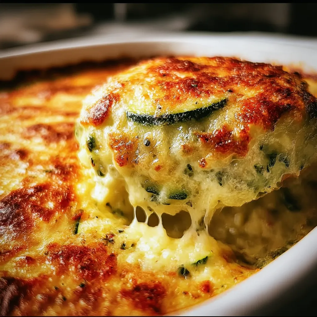 A close up of a cheesy casserole.