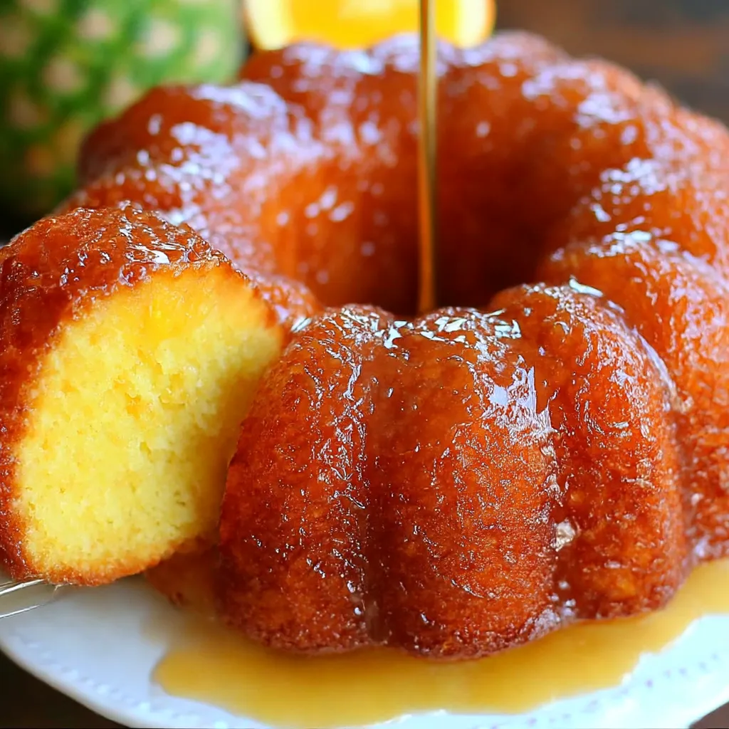 A cake with a lemon glaze.
