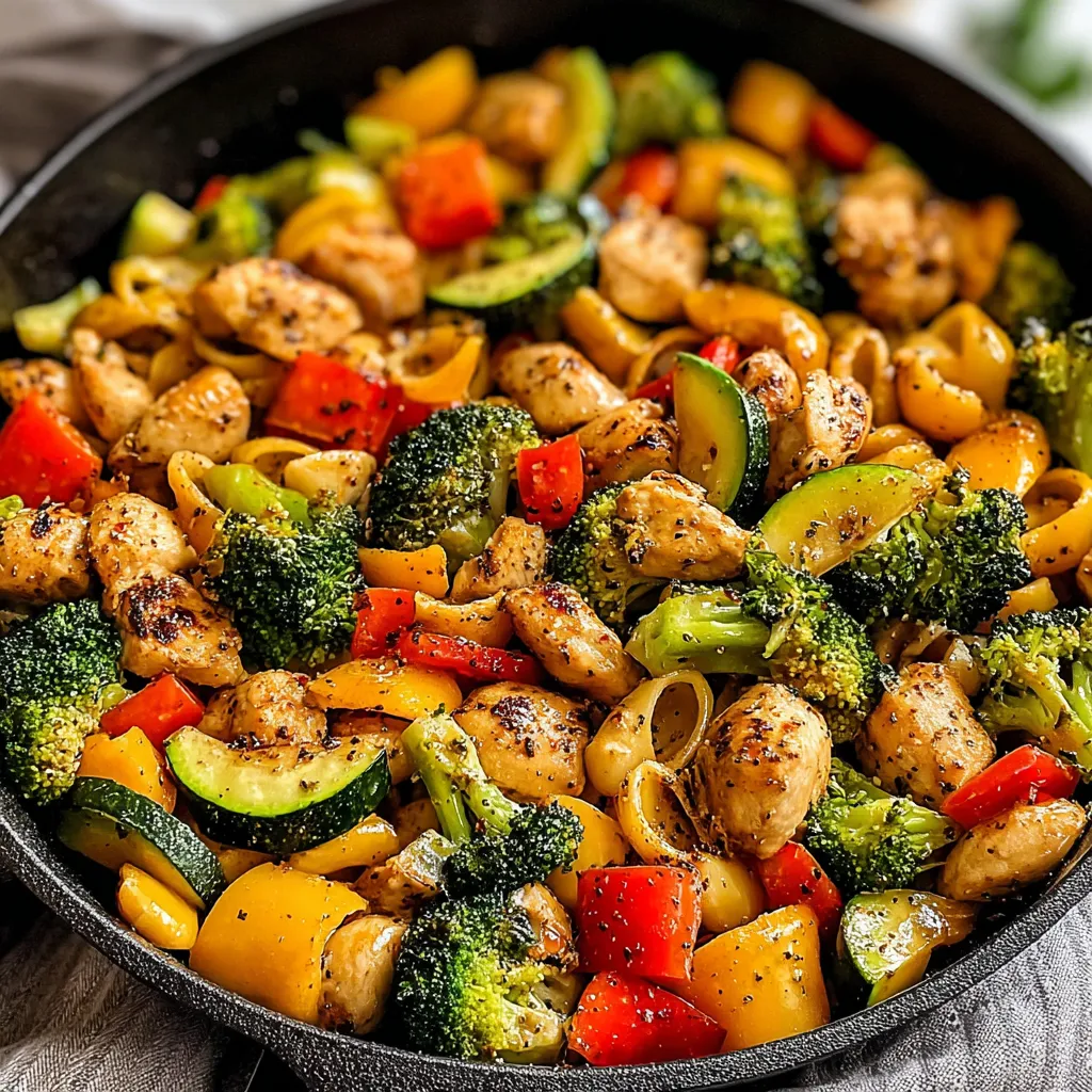 A pan of food with broccoli and chicken.