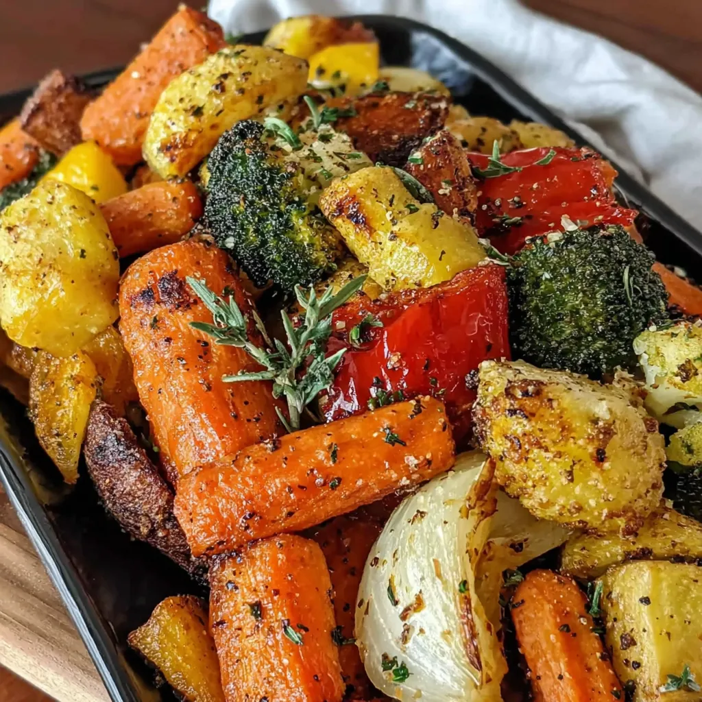 A black dish filled with a variety of vegetables.