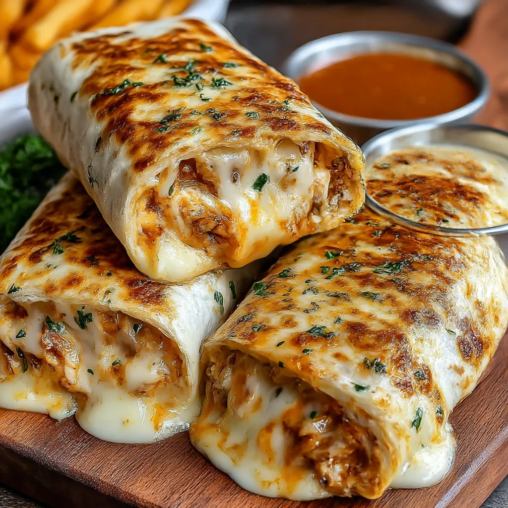 A plate of food with a cheese sauce.