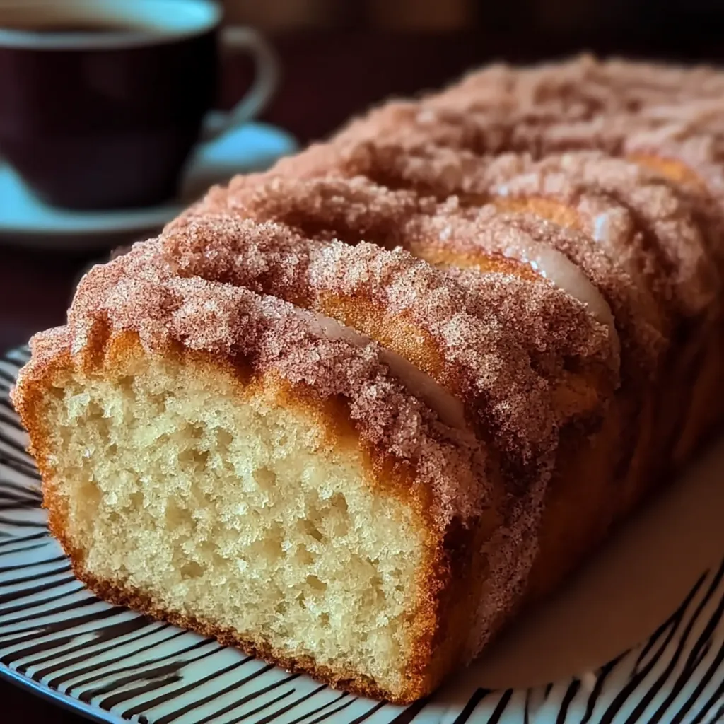 A cake with cinnamon and sugar on top.