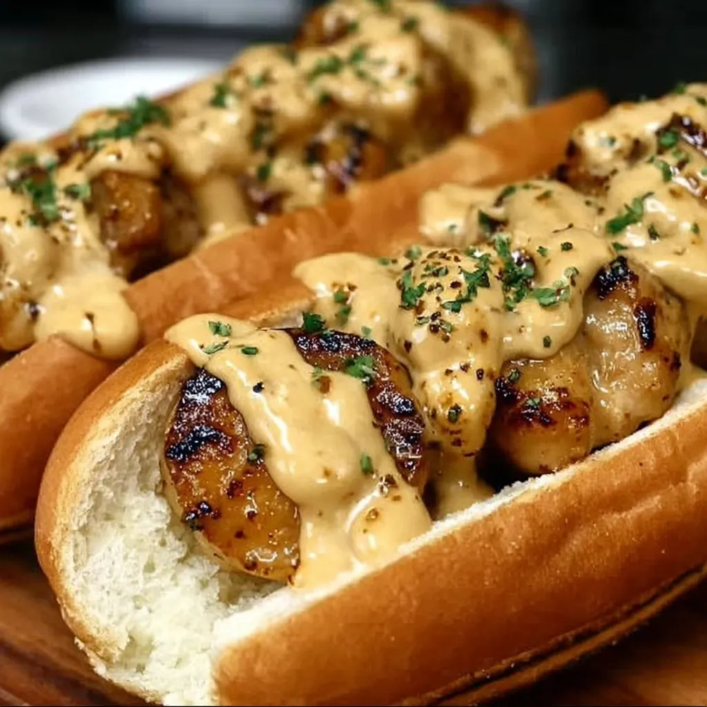 A hot dog with onions and sauce.