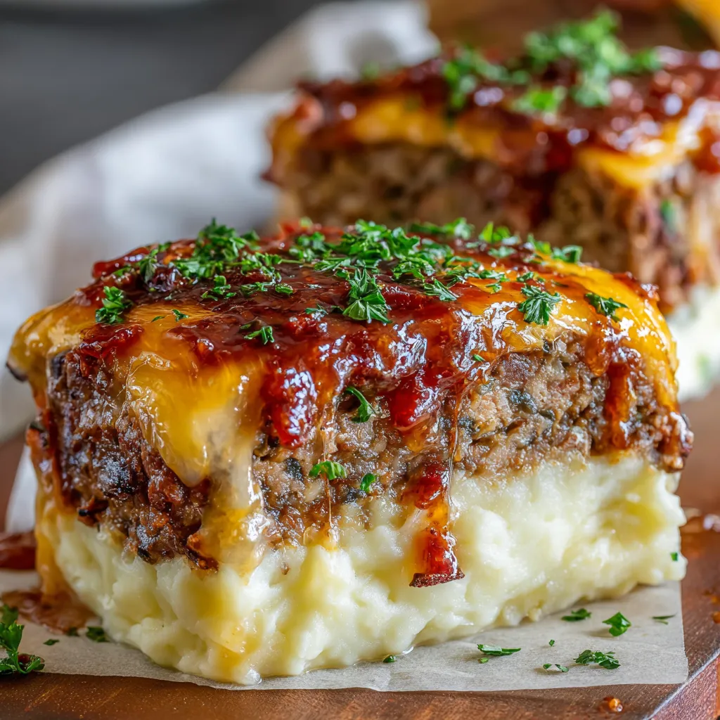 A slice of meat with cheese and bacon on top.