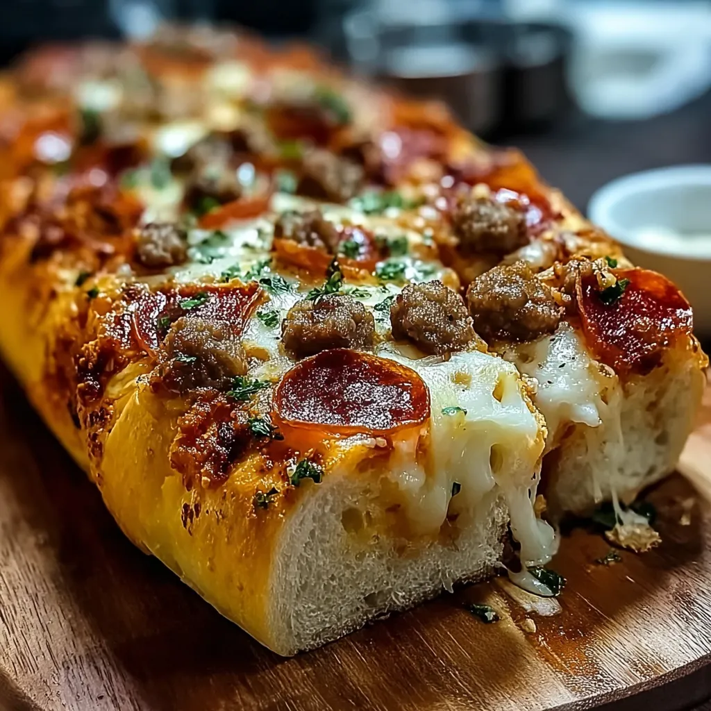 A slice of pizza on a wooden board.