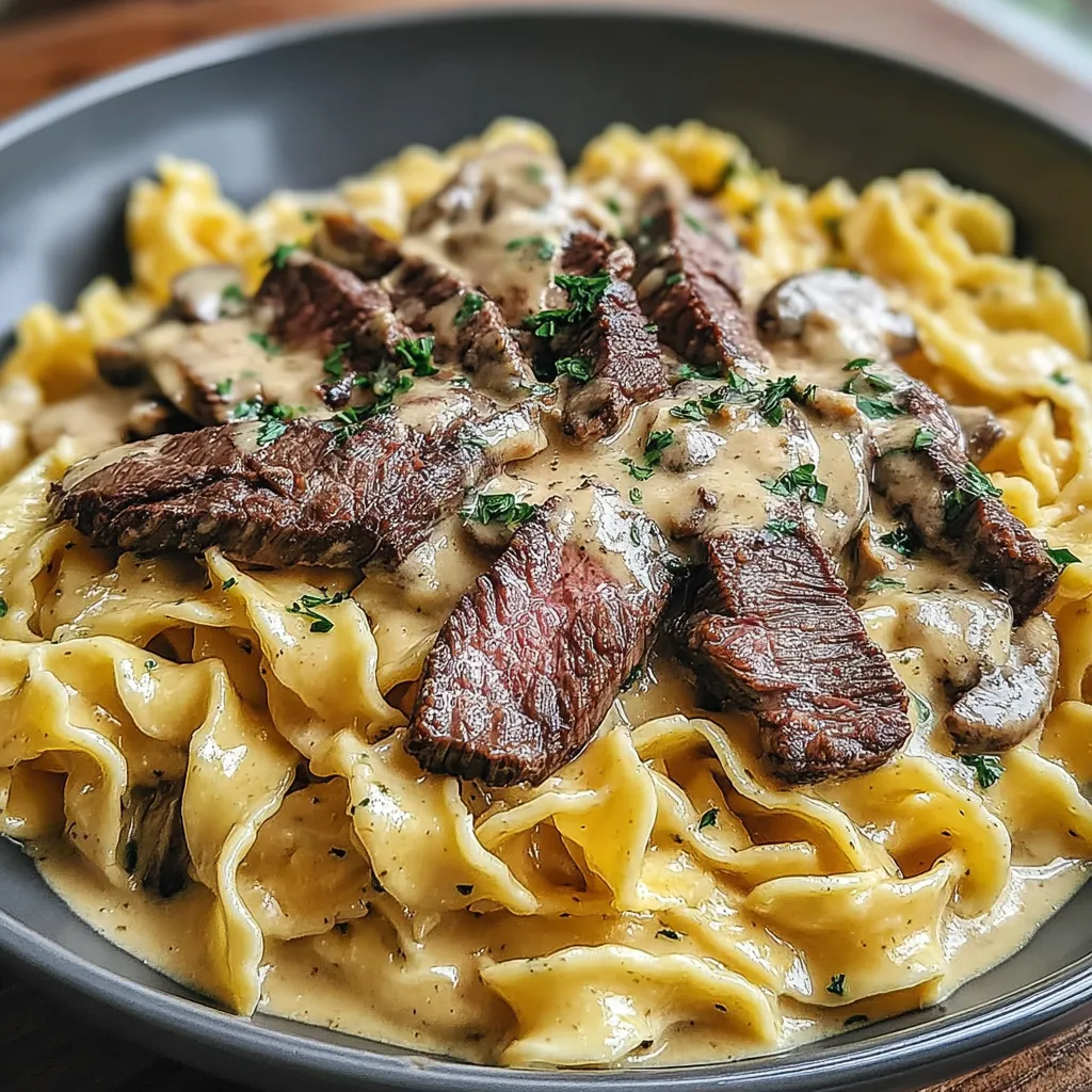 A bowl of pasta with meat and sauce.