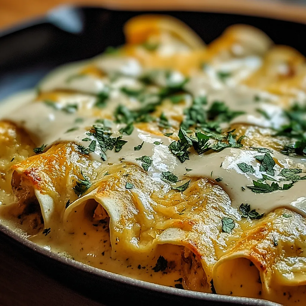 A plate of food with a white sauce.