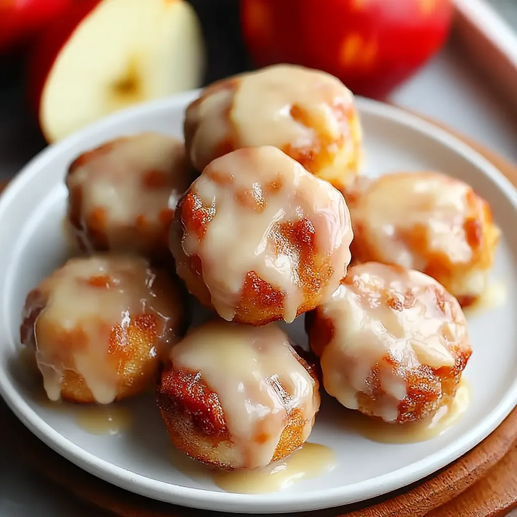 A plate of donuts with glaze.