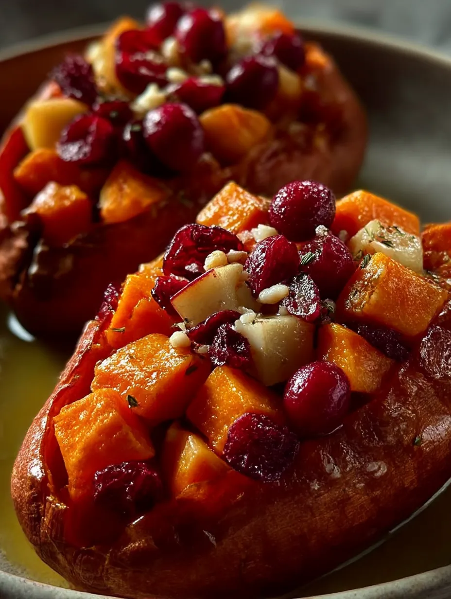 A close up of a roasted sweet potato with a marshmallow on top.