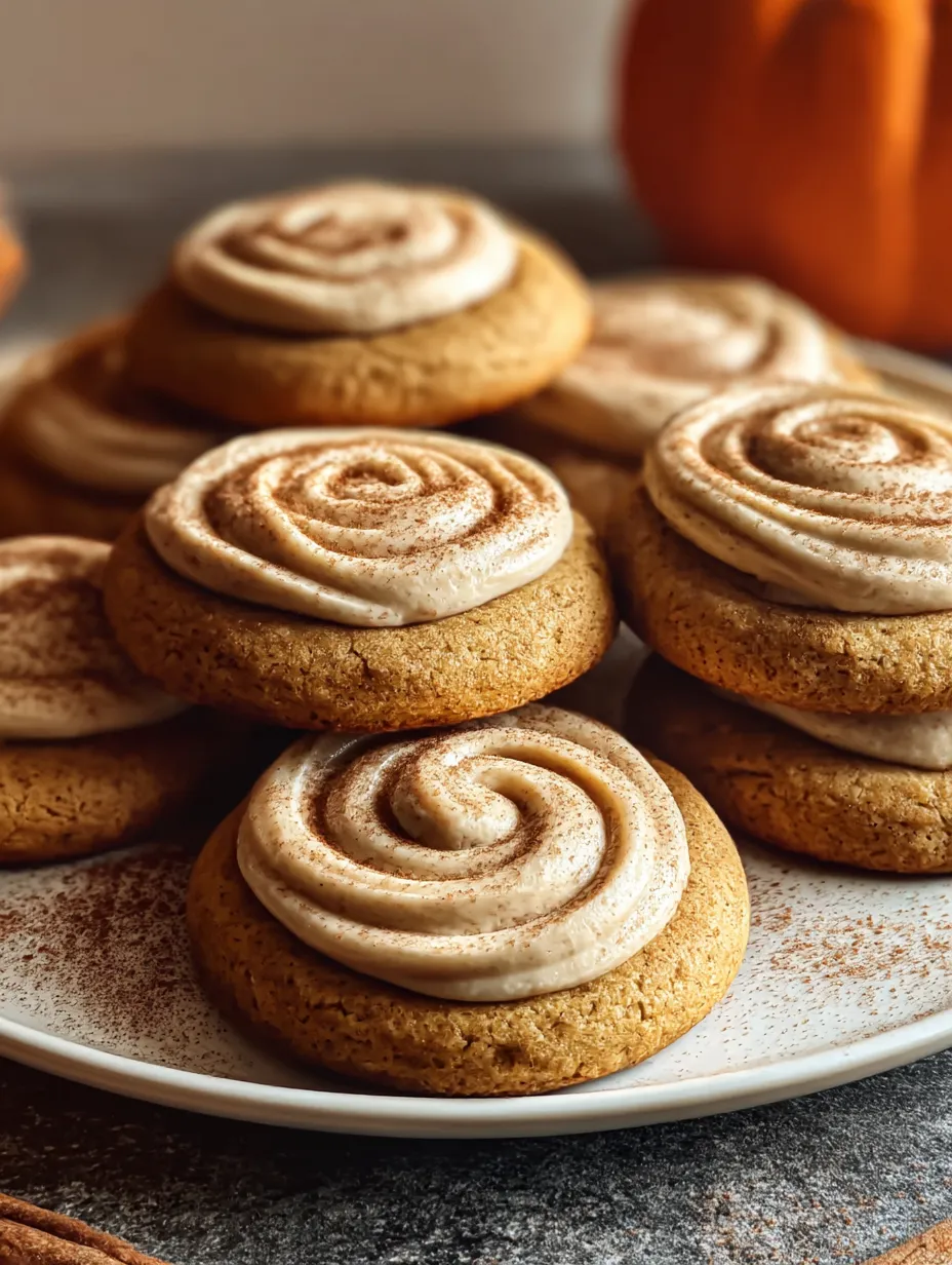 A plate of cookies with white frosting and cinnamon.