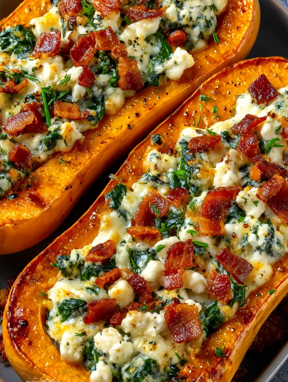 Two slices of pumpkin with bacon and cheese.