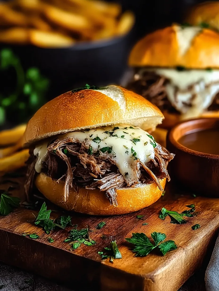 A sandwich with meat and cheese on a bun.