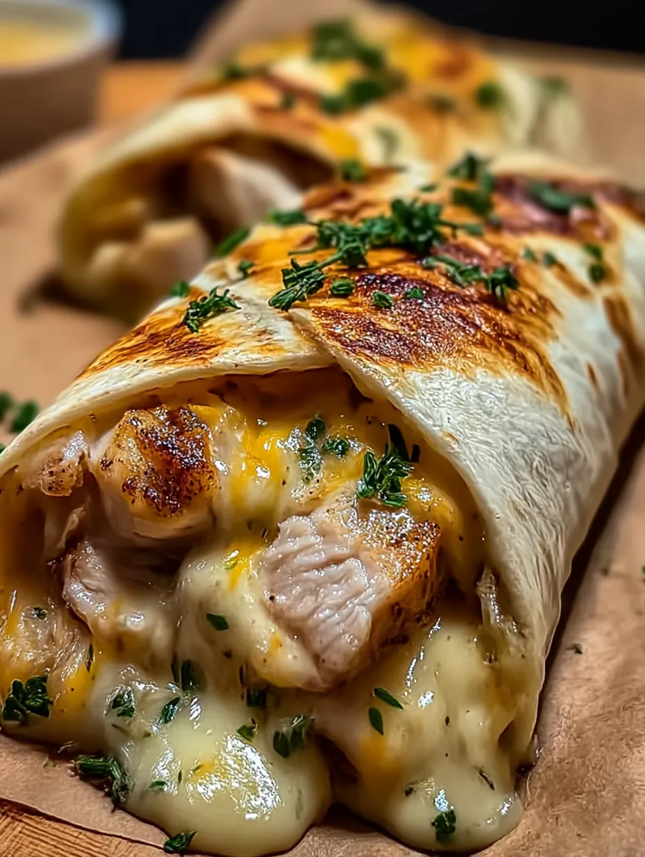 A burrito with meat and cheese.