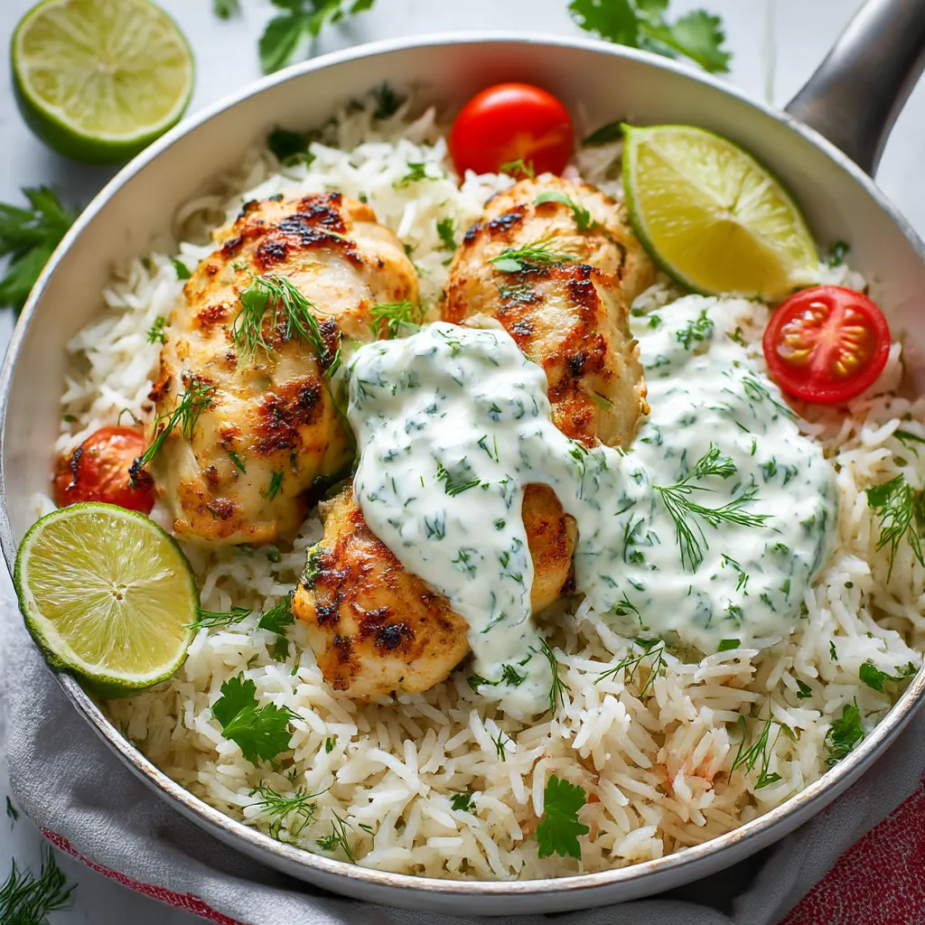 A pan of rice with chicken and tomatoes.