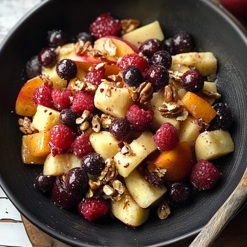 A bowl of fruit with nuts.