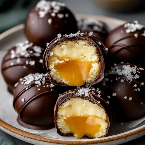 A plate of chocolate covered desserts.