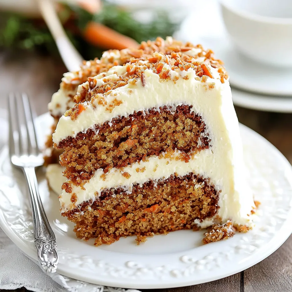 A slice of carrot cake on a plate.