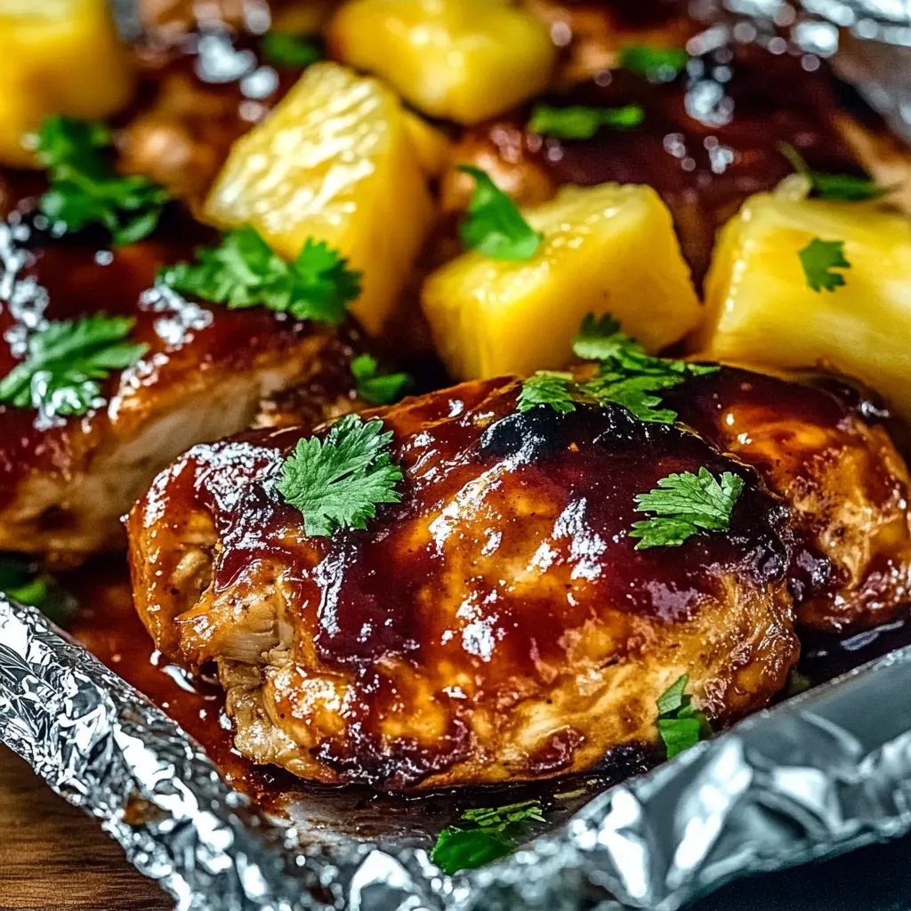 A pan of chicken with pineapple and green onions.
