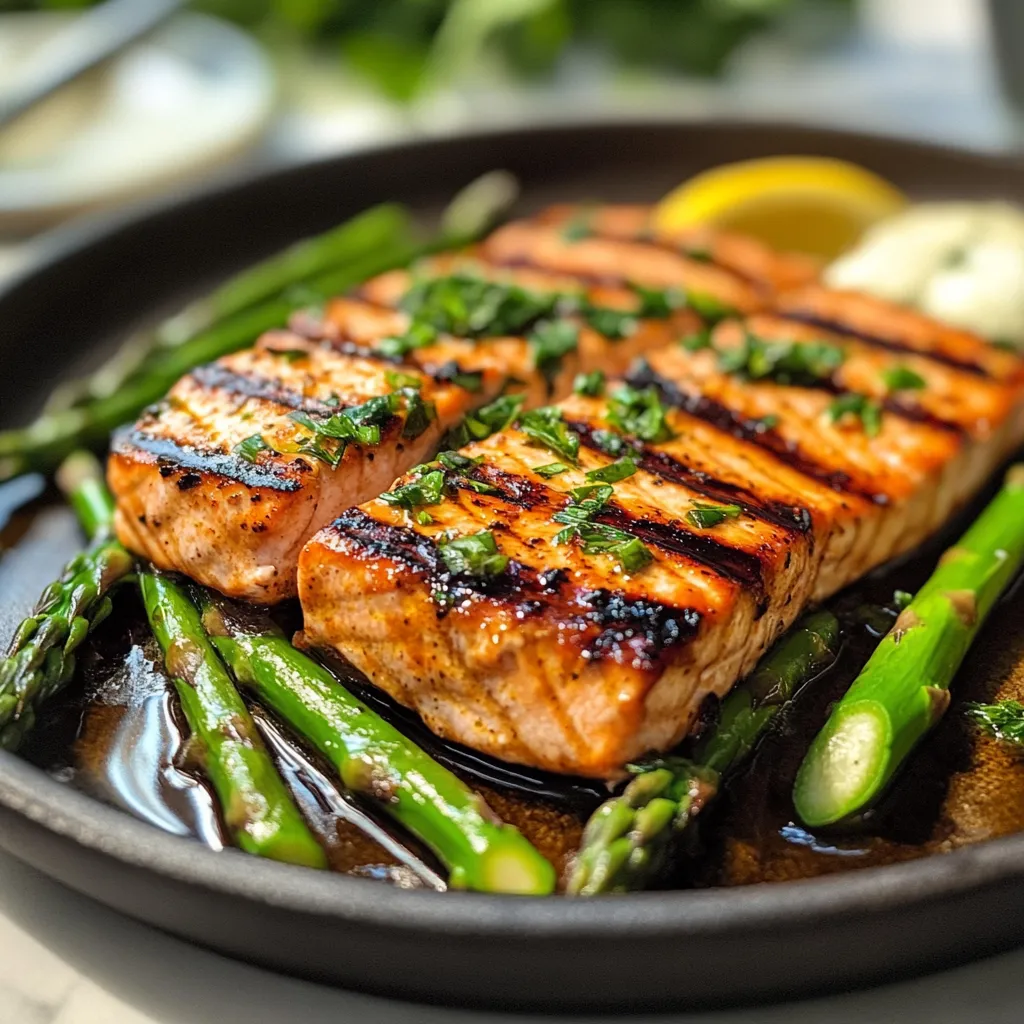 A pan of food with a lemon wedge on top.