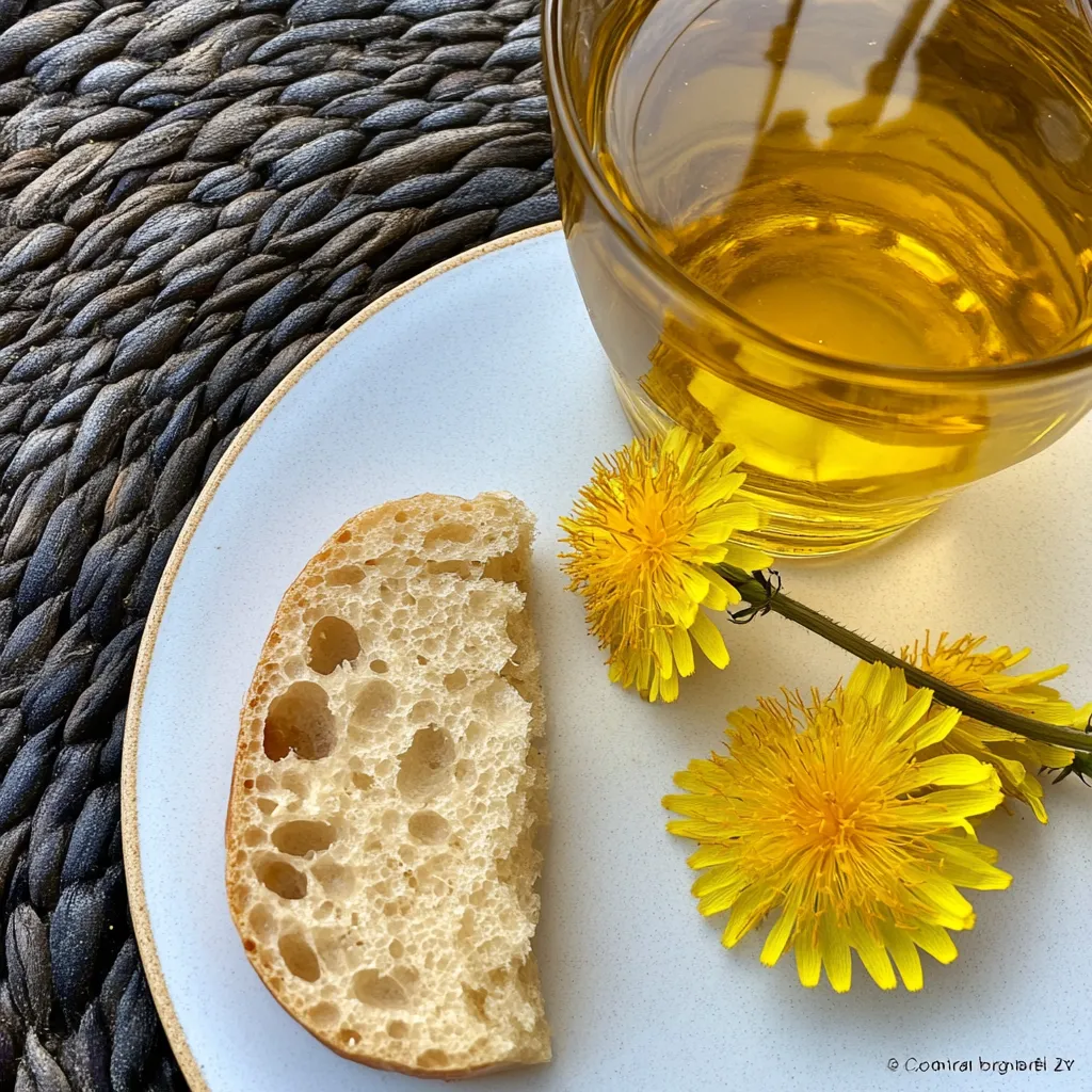 A slice of bread with a yellow flower on top.
