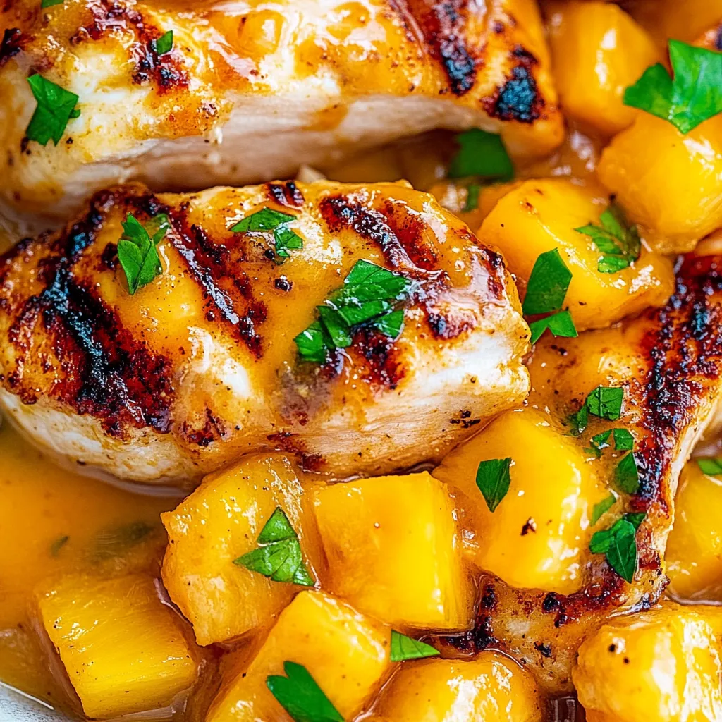 Chicken with pineapple and green onions.