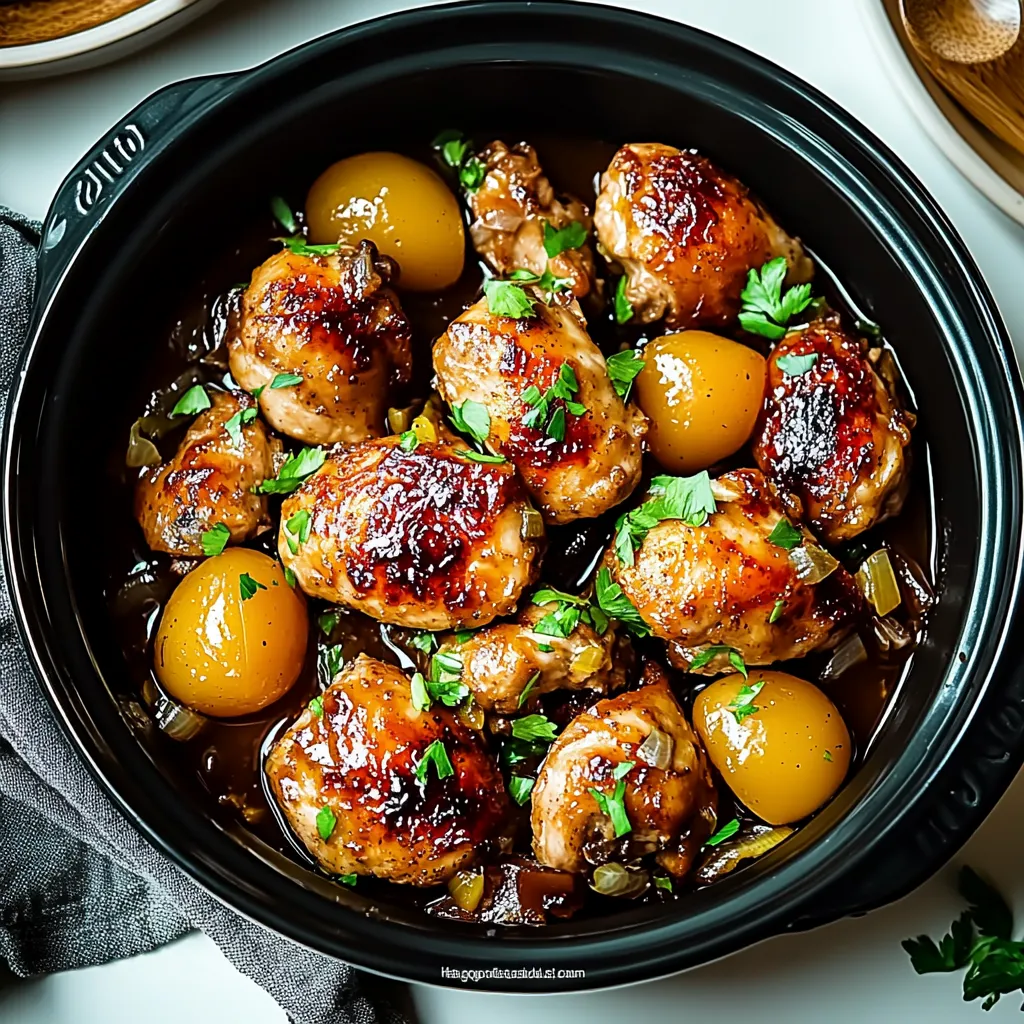 A bowl of chicken with vegetables.
