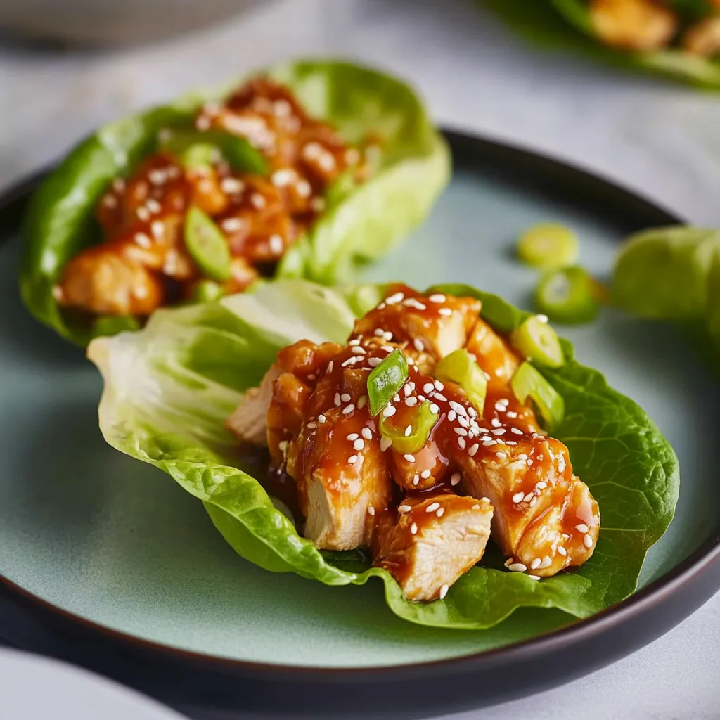 A plate of food with chicken and lettuce.
