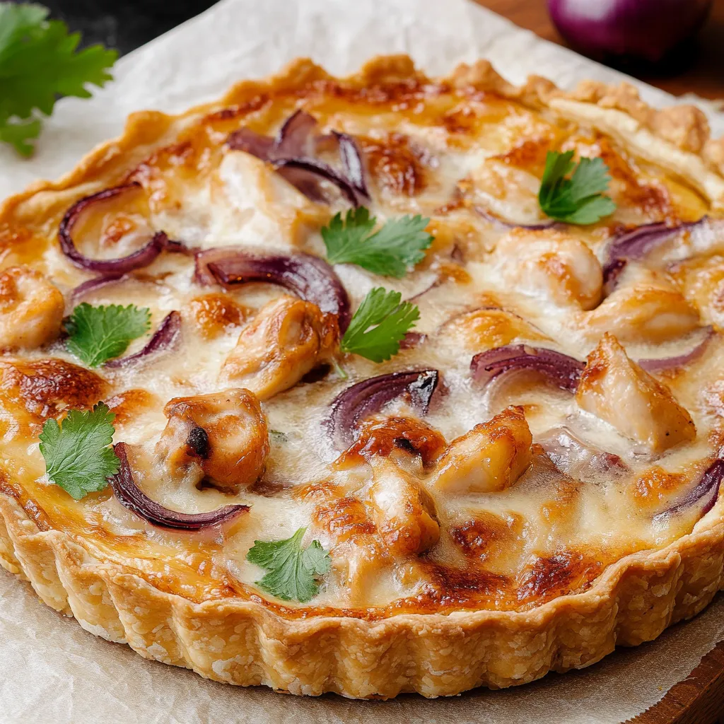 A cheese and onion quiche.