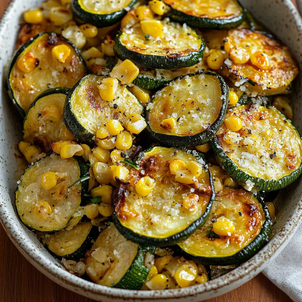 A bowl of zucchini and corn.