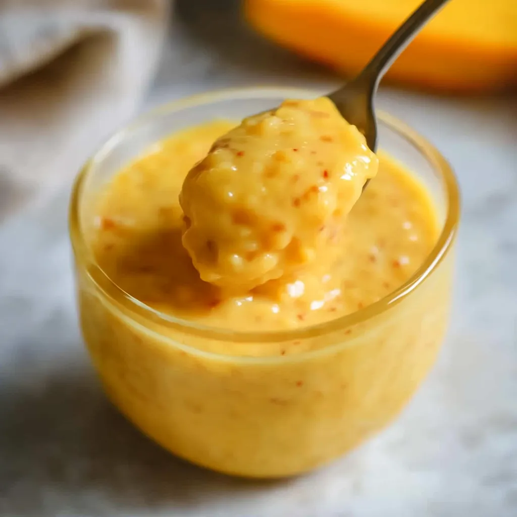 A spoonful of soup in a glass bowl.