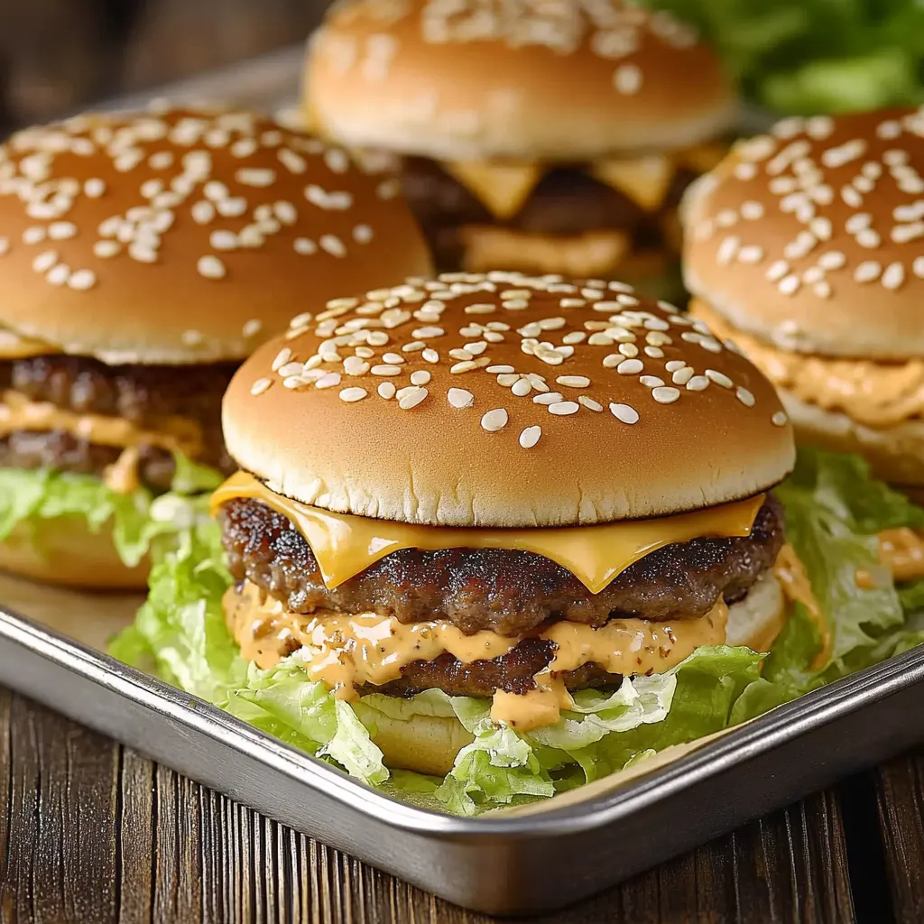 A tray of hamburgers with lettuce and cheese.