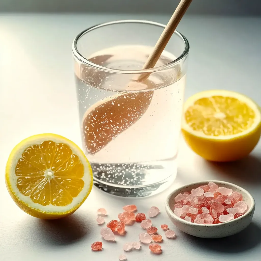 A glass of water with a lemon wedge in it.