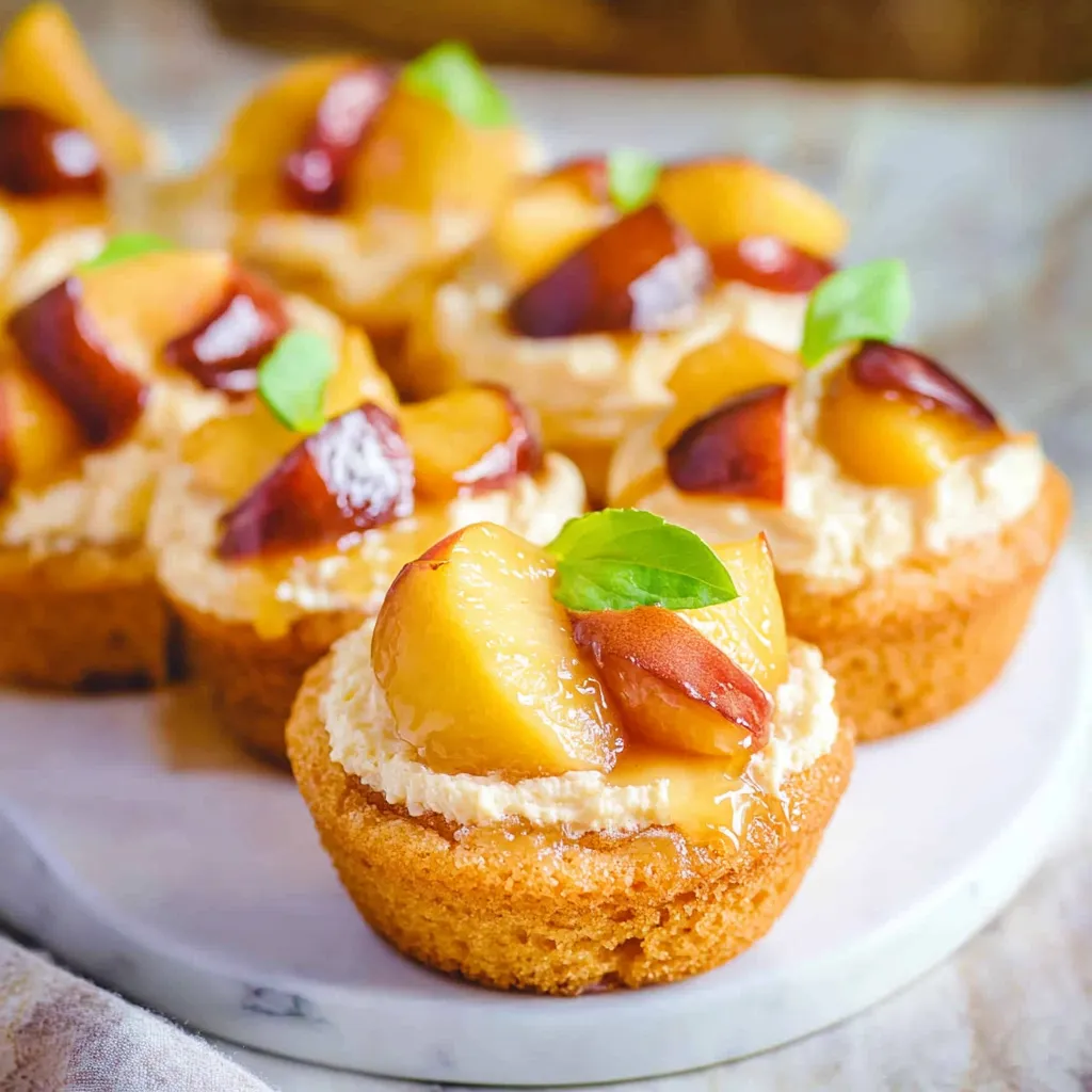 A plate of peach desserts.