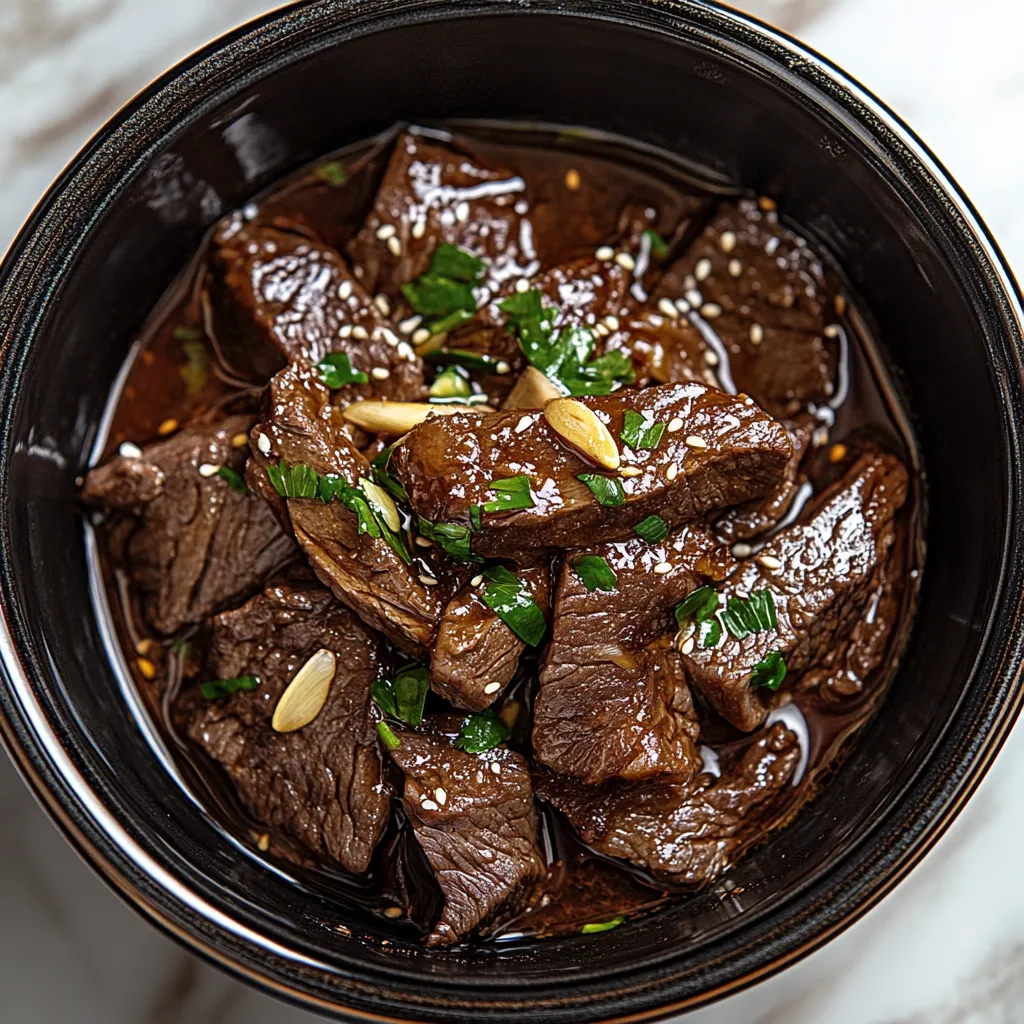 A bowl of beef with onions and spices.