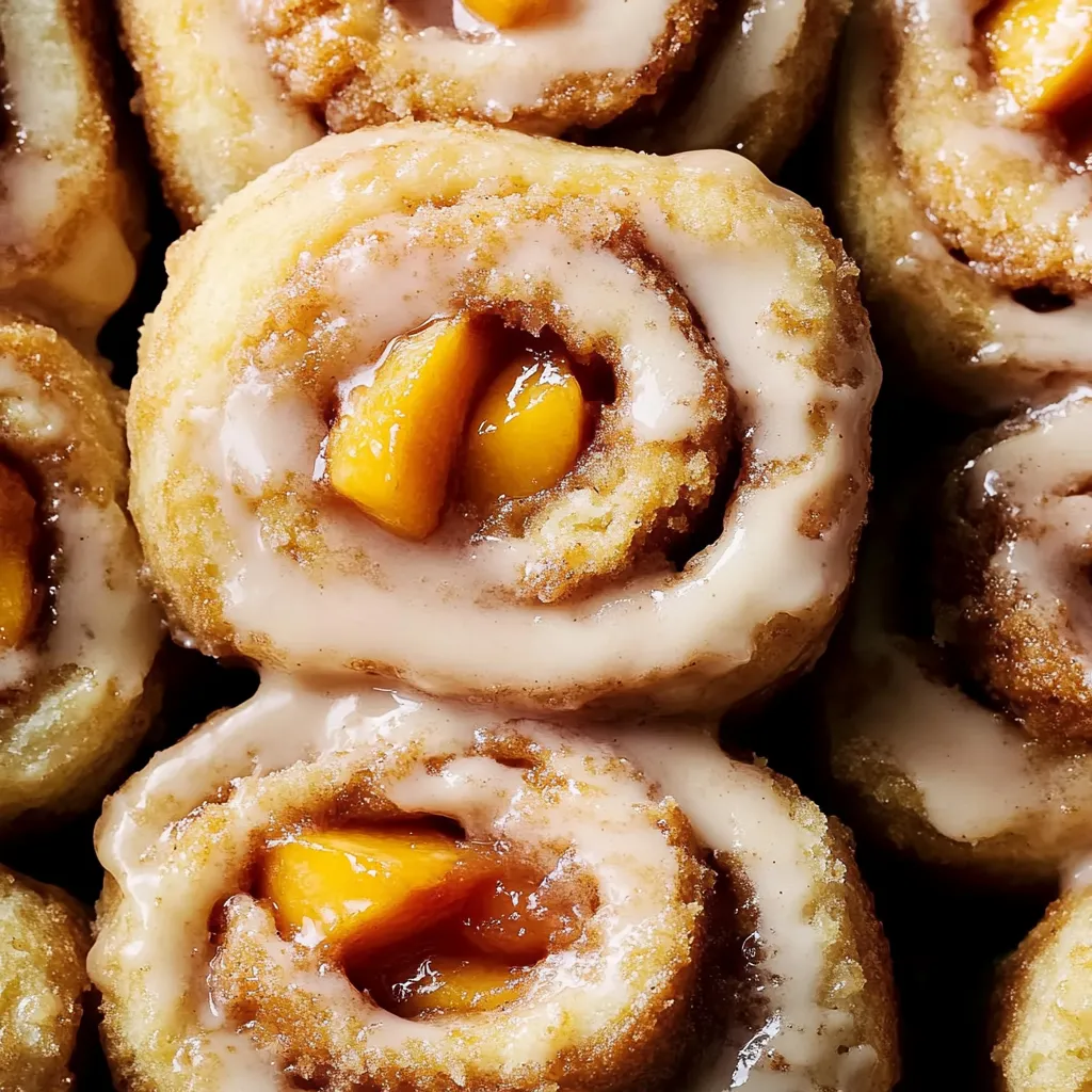 A pastry with peaches and cream.