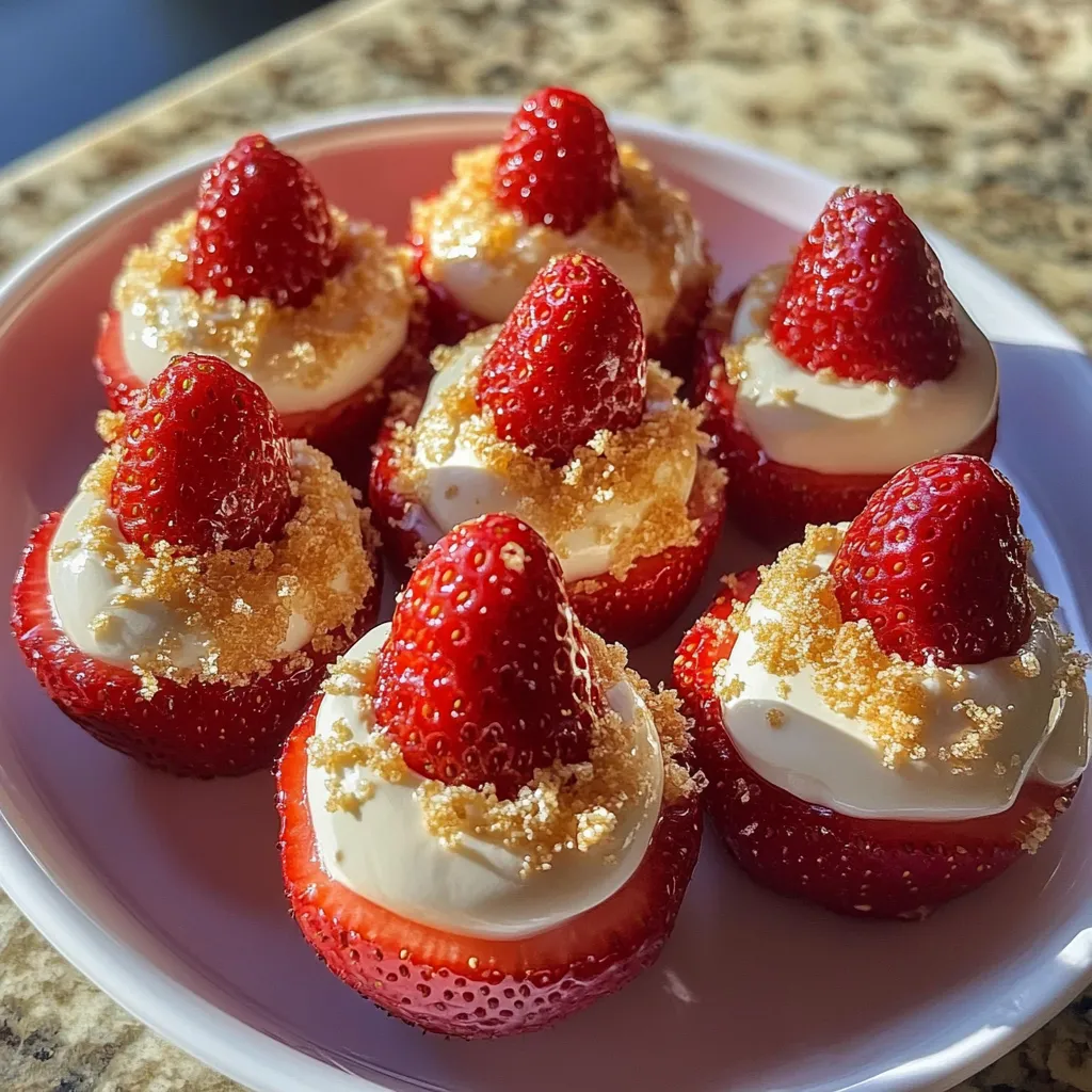 A plate of strawberry shortcake with white frosting.