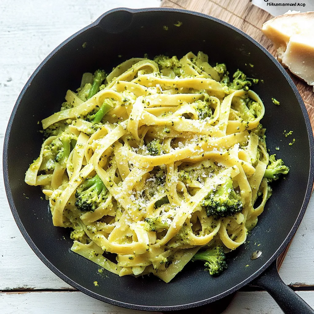 A bowl of pasta with broccoli and cheese.