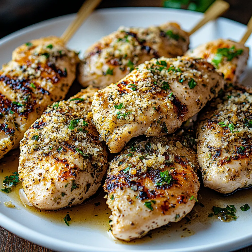 A plate of chicken with seasoning on it.