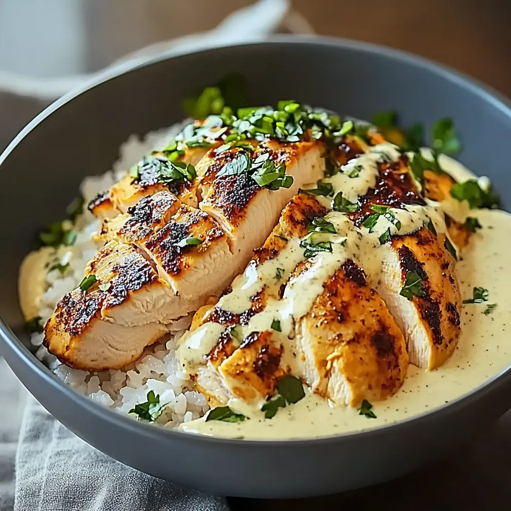 A bowl of food with rice and chicken.