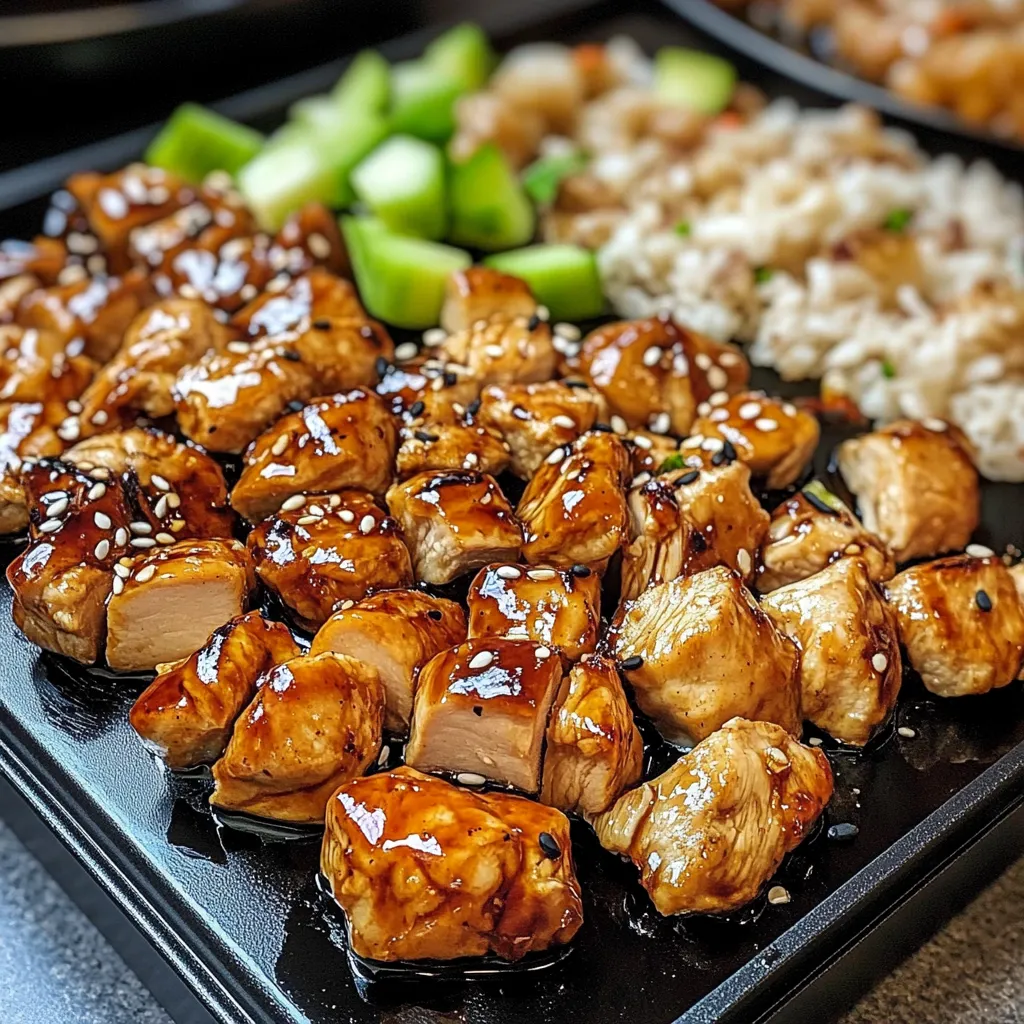 A plate of food with rice and meat.