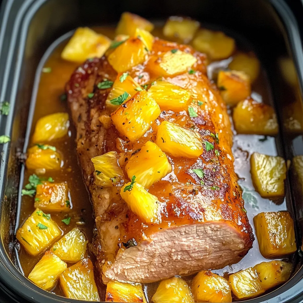 A dish of meat with pineapple and other vegetables.